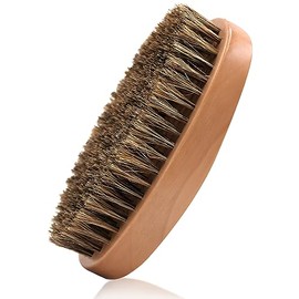 Cepillo de Cerdas de Jabalí para Cabello y Barba para Hombres - Cepillo Pequeño y Suave para Barba, Cepillo de Bigote de Madera de Bolsillo para Viaje