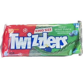 CHR TWIZZLERS Merry Berry Punch Twists (Blueberry & Blue Raspberry Flavors) King Size Bar, 5 oz
