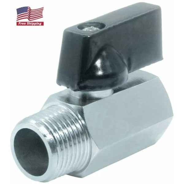 Aoaof 3/8" Brass Mini Ball Valve NPT Female x Male