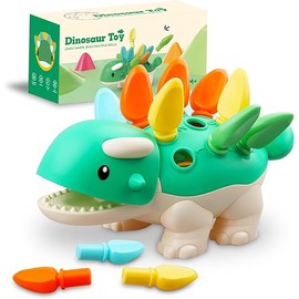 Toddler Montessori Toys Educational Dinosaur Game Learning Activities - Gifts for 6 9 12 18 Month Age 1 2 3 4 One Year Old Boy Girl Kid Birthday - Baby Sensory Fine Motor Skills Developmental Toys