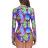 RELLECIGA Women's Purple Leopard Long Sleeve Rash Guard One Piece