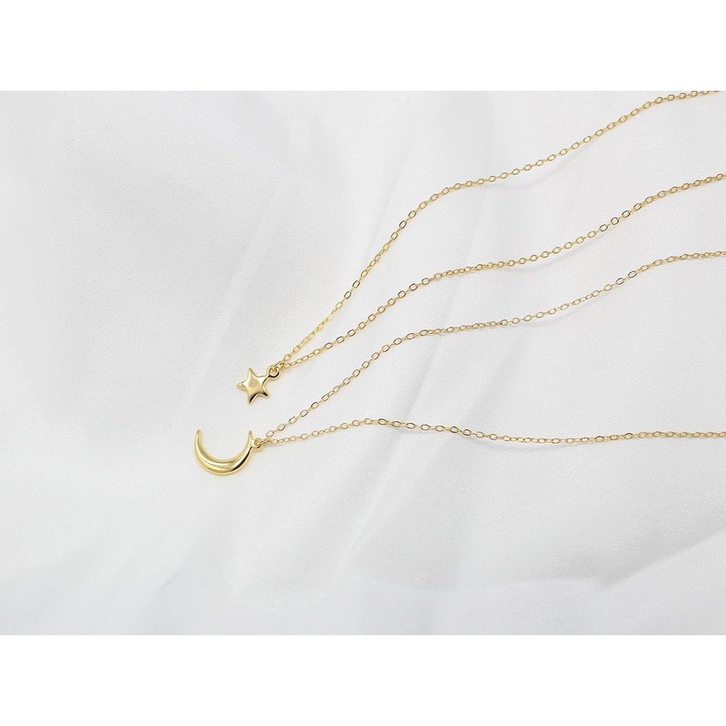 Set Collar de luna y Estrella Chapa de Oro de