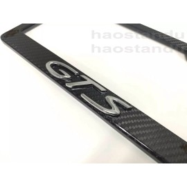 License Plate Frame Shop 1x GTS 3D Emblem Real 3K TwillWeave CARBON FIBER License Plate Frame Holder
