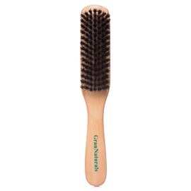 GranNaturals Boar Bristle Slick Back Hair Brush - Large Soft/Medium Smoothing Hairbrush to Style, Polish, & Lay Hair Down Flat to Create a Sleek Frizz Free Hairstyle for Women and Men