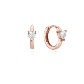 Mini heart 925 silver one touch earrings OTE125107Q plating color / 미니 하트 925실버 원터치 귀걸이 OTE125107Q 도금컬러