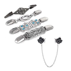 SOFAVO 5 Pcs Retro Vintage Dress Collar Sweater Cardigan Shawl Clip Accessory