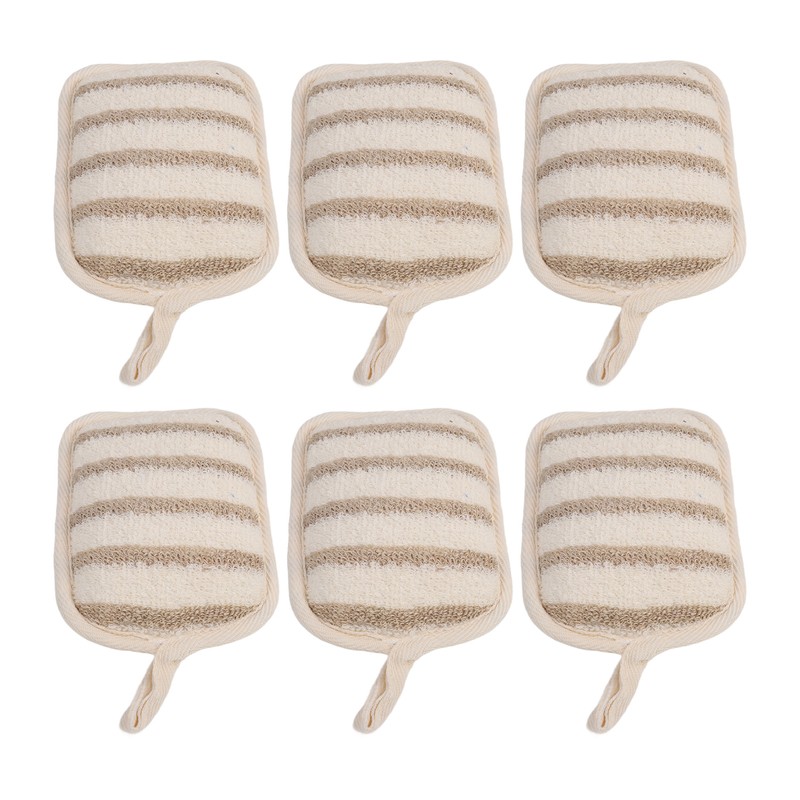 6pcs Exfoliating Sponge Pad Deep Cleaning Double Side Shower Scrubber