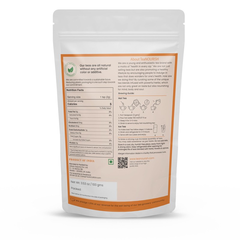 TeaNOURISH Zitronen-Tulsi-Grüntee | Darjeeling Loseblatt | Stressabbau-Tee | Tee zur