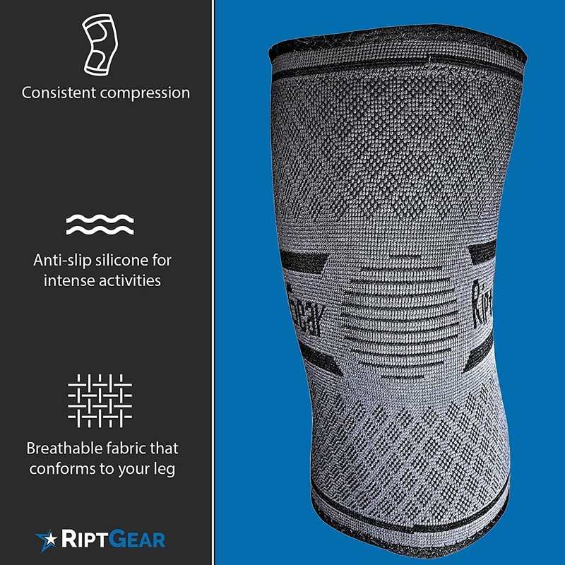 RiptGear Knee Compression Sleeve - 2 Pack - Braces for