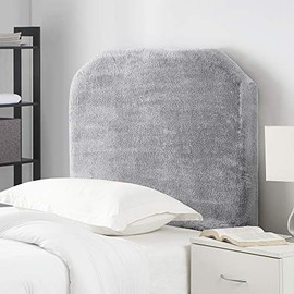 DormCo Mo' Fur College Headboard - Softest Plush Frosted Gray