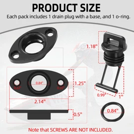 TonGass Juego de 2 tapones de drenaje para depósito de gas con junta tórica, compatible con el tanque de gas Sea-Doo Yamaha Polaris