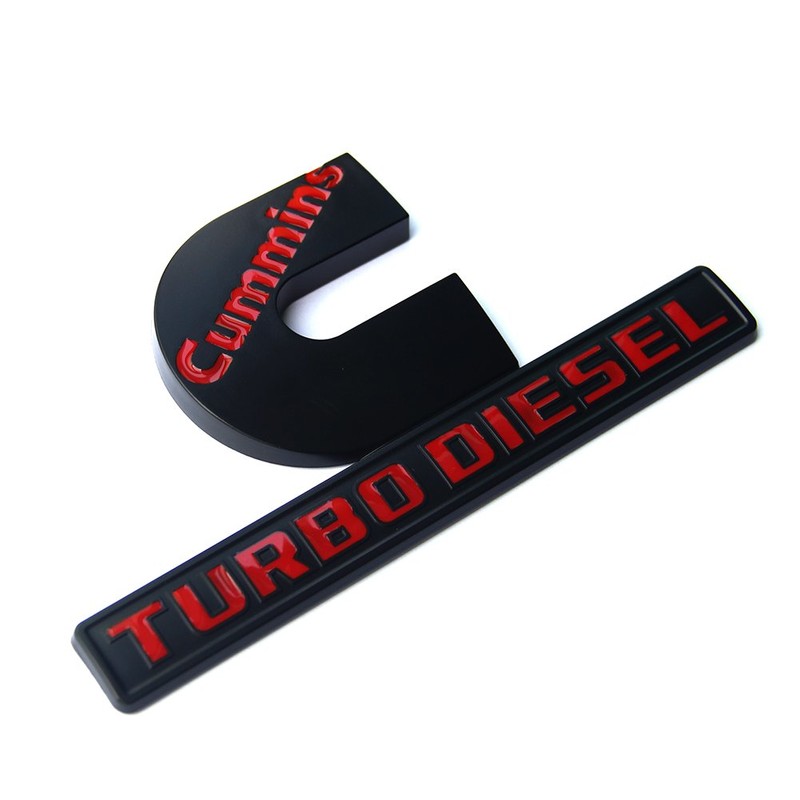 2Pack Compatible with Cummins Turbo Diesel Emblem Badge High Output