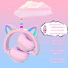 YUSONIC Auriculares Unicornio para Niñas, Auriculares Unicornio Bluetooth Plegables para