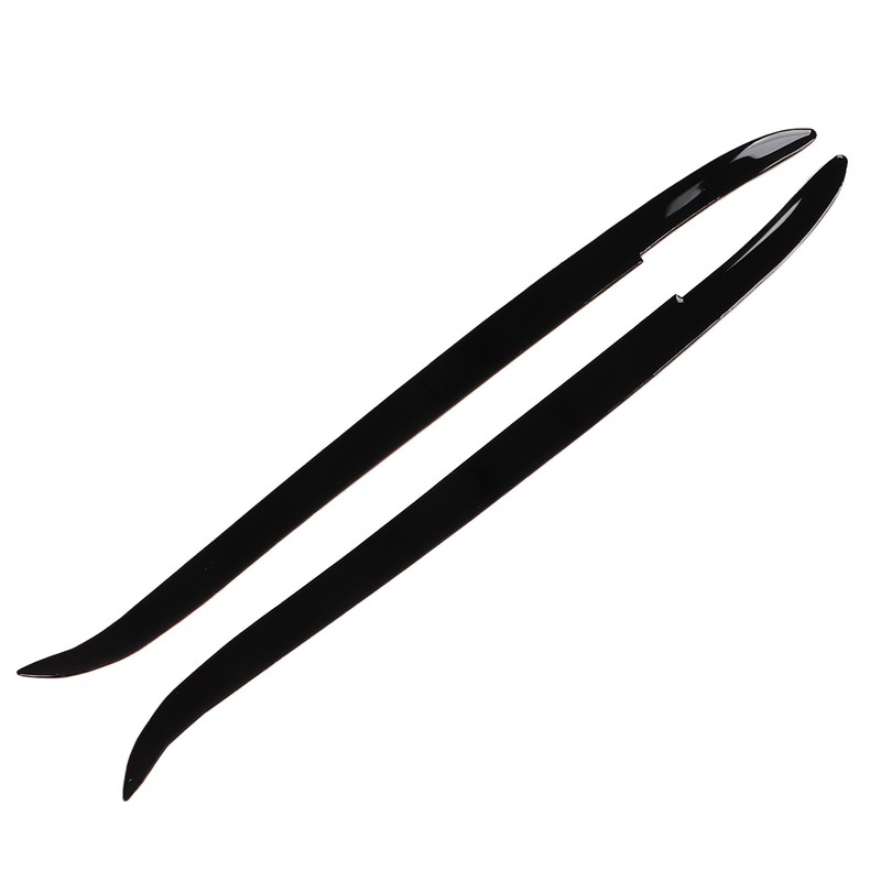 2 Pcs Headlight Eyebrow Glossy Black Trim Front Left Right
