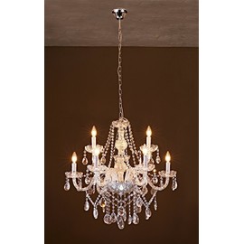 Saint Mossi® Modern Contemporary Elegant Crystal Glass Chandelier Pendant Ceiling Lighting Fixture - 9 Lights