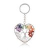 CrystalTears 7 Chakras Key Chain Tree of Life Heart Pendant