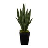 Nearly Natural 40-in Artificial Tall Snake Plant Sansevieria, Faux Snake