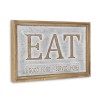 Homeroots 14" X 21" Gray and Brown Eat Wood and