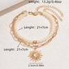 MAHONLIEN Sun Flower Ankle Bracelet Set for Women Summer Pearl