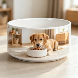 Ceramic Slow Feeder Cat Bowl Anti-choke Design Portable Stylish Multiple Colors Food and Water Bowl for PetsVolume: 600ml