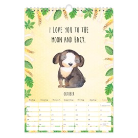 Mr. & Mrs. Panda A4 Wall Calendar 2025 Dog Collection - Gift, Diary, Kitchen Calendar, Dog Motif, Year Calendar, Calendar with Holidays
