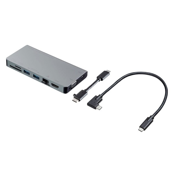Sanwa Supply USB-3TCH13S2 USB Type-C Docking Hub with VGA, HDMI,