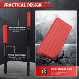 HuuppHip Thread Chaser Repair Set 15Pcs, Universal Metric Thread Restorer Kit Thread Cleaning Tool with 7Pcs Rethreading Dies, 7Pcs Rethreading Taps & 1 Pcs Metric Thread File Rethread Repair Tool Kit