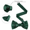 Scinzene Men's Green Bow Tie with Pocket Square Set -