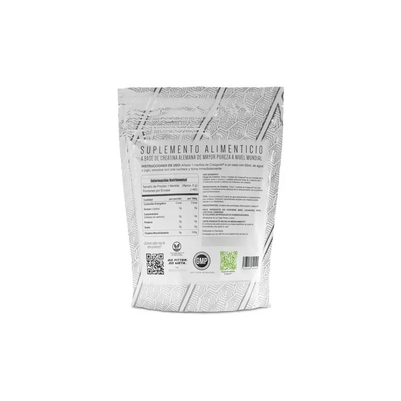 Meta Nutrition Creatina Sello Creapure 300 Grs 60 Serv