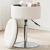 RUCUKEN Adjustable Ottoman Stool White Vanity Stool Vanity Chair for