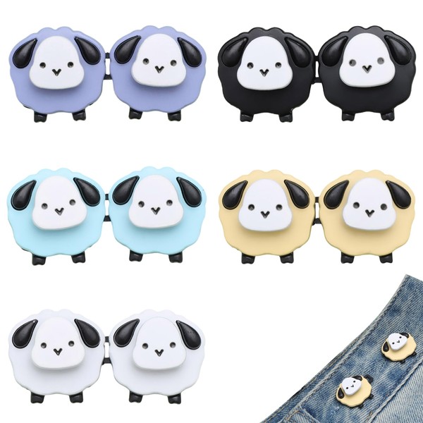 5Pack Instant Pant Waist Tightener - Sheep Button Pins,Tool-free Adjustable