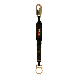 Shock Absorbing SAFETY Lanyard D Ring - Fusion Climb® - (5,000 LBS Rated) Professional Steel Hook SAFETY Lanyard - Mountaineering, Fall Protection, Roofing, Construction, SAFETY Lanyard - Steel Hook