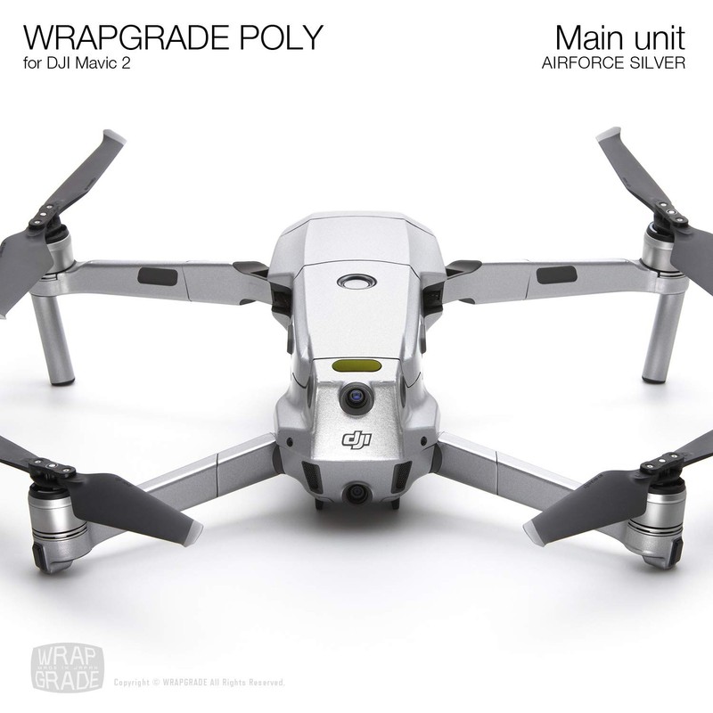 WRAPGRADE Main Device Skin Compatible with DJI Mavic2 (Airforce Silver)