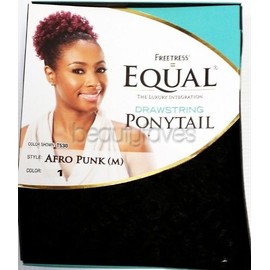 AFRO PUNK MEDIUM (1 Jet Black) - Shake N Go FreeTress Equal Drawstring Ponytail