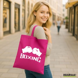 Huuraa Jutetasche Boxing Boxhandschuhe Geschenk 10 Liter Fuchsia Baumwolle Boxing Aufmerksamkeit