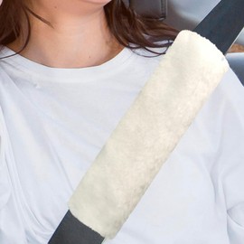 wuyaoyao 2PCS Car Seat Belt Pads Shoulder Cover, Soft Plush Auto Seat Belt Pad for Protecting Neck and Shoulder, Universal Car Shoulder Strap Cushion Protector for Adults Kids Women Men (White)