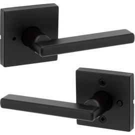 Kwikset Halifax Matte Black Bed and Bath Lever Right or Left Handed