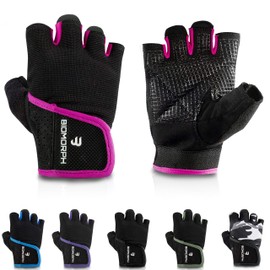 BIOMORPH Trainingshandschuhe für Damen und Herren I Fitness Handschuhe für Krafttraining, Bodybuilding, Crossfit (Hot Pink, 25,5cm - 27,5cm - XXL)