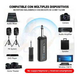 2.4g Micrófono Inalámbrico Augerdz Agm01 Tipo De Auricular Negro