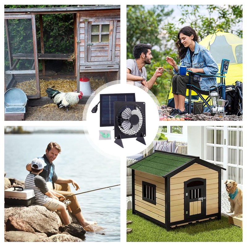 Solar Greenhouse Fan | Solar Panel Fan Chicken Coop Fan,Solar