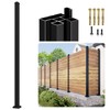 1 Pack 6FT 3-Way Heavy-Duty Aluminum Fence Post, Matte Black