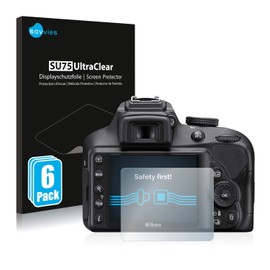 Savvies Screen Protectors for Nikon D3400 Ultra Transparent Pack of 6