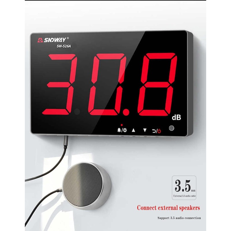 SNDWAY SW-525A 30-130dB Digital Sound Level Meter with Large LCD