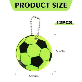 12 Stück Reflektor Anhänger Fussball, Sicherheits Reflektor Anhänger, Reflektierender Fußballanhänger, Anhänger Schulranzen für Jungen Mädchen Schulranzen Jacke Running Rucksack, Schlüssel, Haustiere