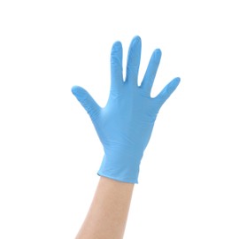 Disposable Nitrile Gloves, Powder Free, Blue, Size L (Pack of 100 Pieces)