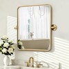 Besdomus Bathroom Pivot Wall Mirror: 20"x24" Gold Tiltable Beveled HD