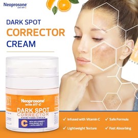 NEOPROSONE | Crema despigmentante facial y corporal | con Vitamina C 20%, Ácido Hialurónico y Vitamina E | antipigmento | crema aclarante corporal | c