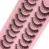 Clear Band False Eyelashes, 3D Fluffy Strip Eyelashes, D Curl