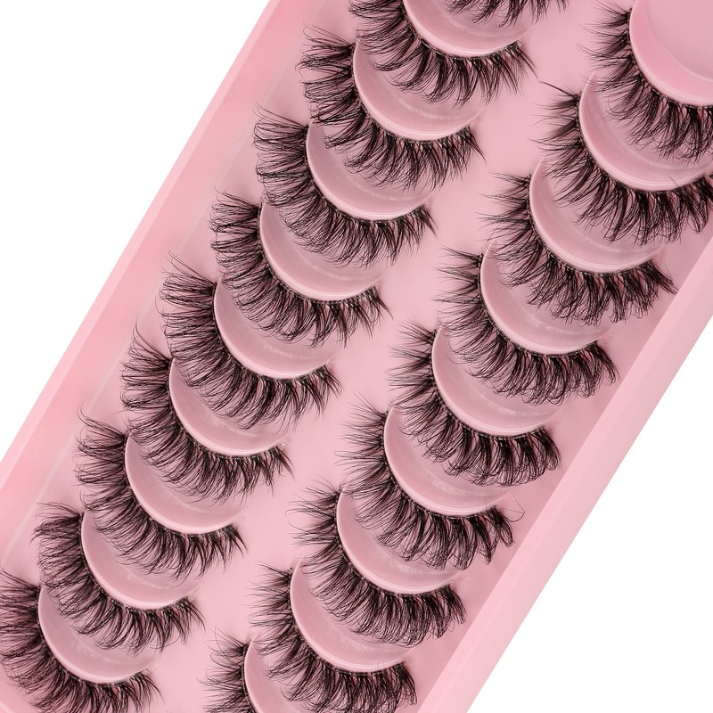 Clear Band False Eyelashes, 3D Fluffy Strip Eyelashes, D Curl