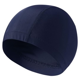 MKY factory Swim Cap, Swimming Cap, Unisex, Plain Logo Free, Fitness, Competitive Swimming, Women's, Men's, Swimming Cap, Adults, Students (Navy)